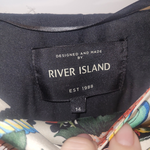 River Island Baroque Floral Asym Zip Statement Jacket UK14 M - Picture 7 of 9